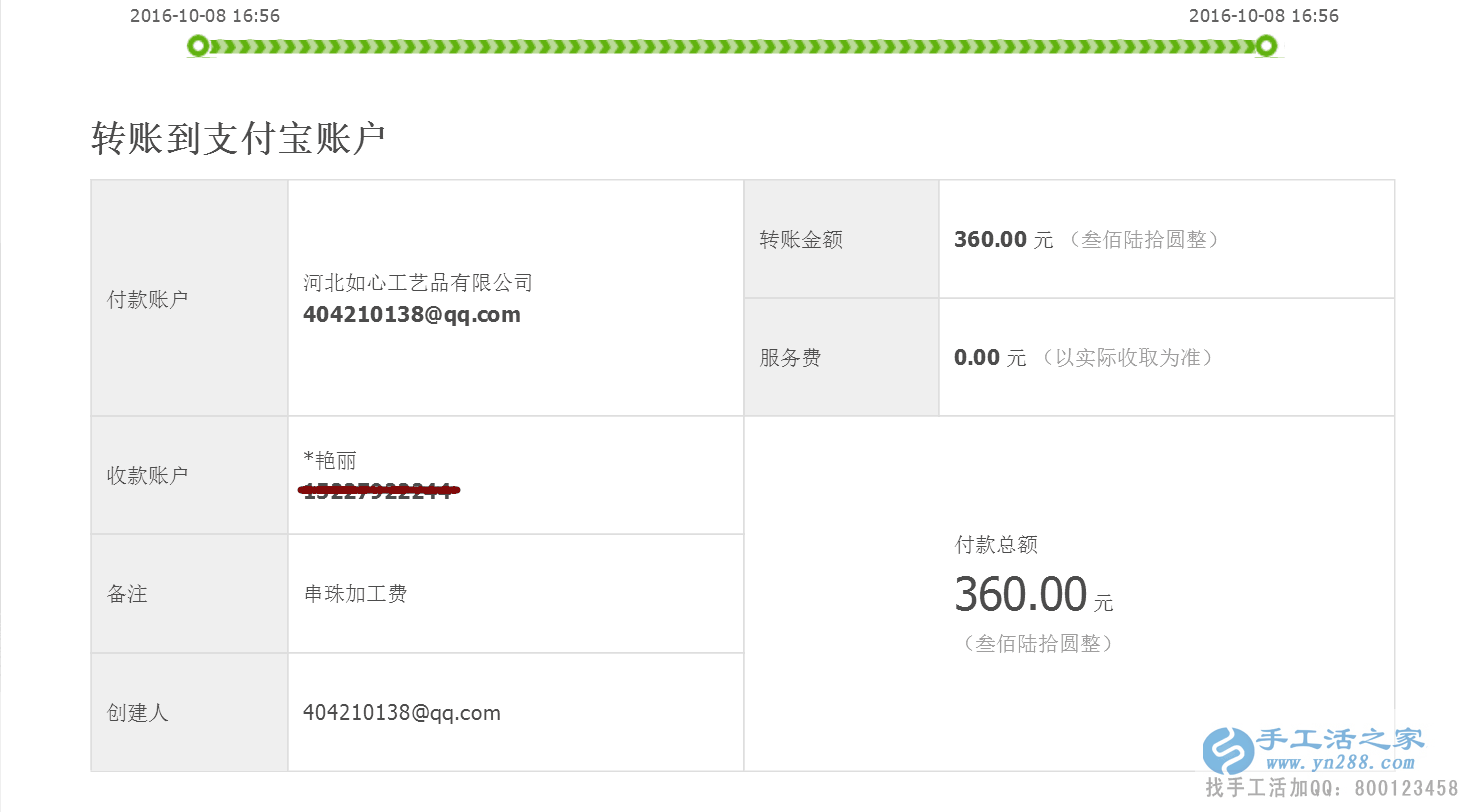 河北肥鄉(xiāng)縣柳女士做手工活收到加工費(fèi)360元，勤勞致富好榜樣！