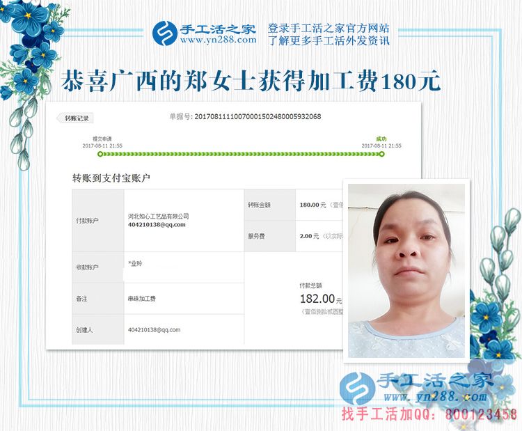 下班后沒事干，廣西貴港鄭女士做兼職手工活賺錢補貼家用(圖1)