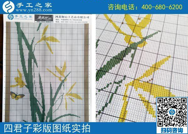 手工之家雅薇麗珠繡圖紙（梅蘭竹菊）新款，彩色升級(jí)版！(圖5)