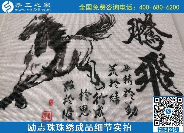 9月20日，手工活外發(fā)，手工活拿回家做，這個掙錢的手工活加工項目大家都歡迎，勵志珠珠繡成品細節(jié)實拍